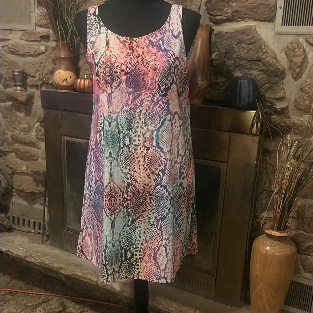 Philosophy Vibrant Snake Print Midi Dress